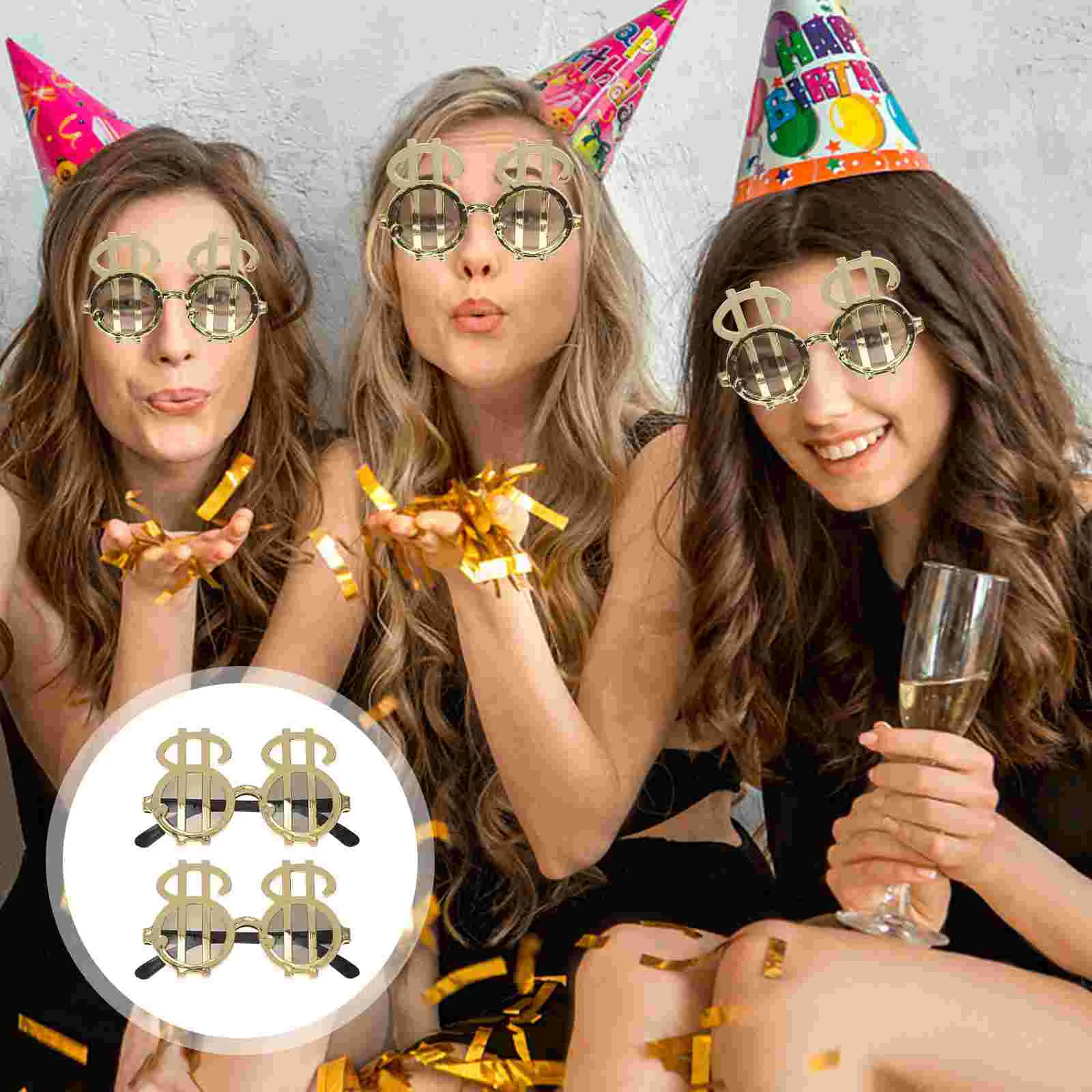 

Glasses Party Sunglasses Sign Dollar Money Gold Eyeglasses Funny Costume Props Photo Boothholiday Cosplay Supplies Accessories