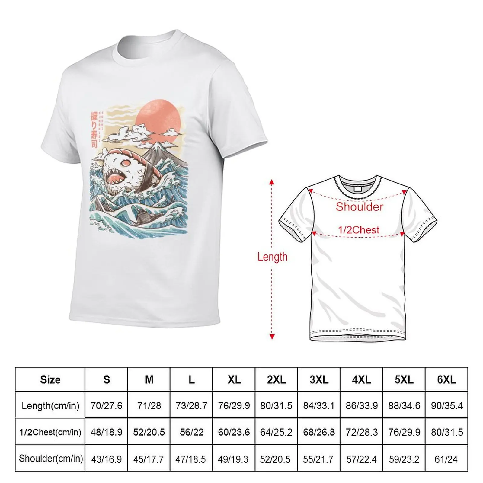 Футболка Sharkiri Sushi роскошный дизайнерский таможенный дизайн мужская хлопковая