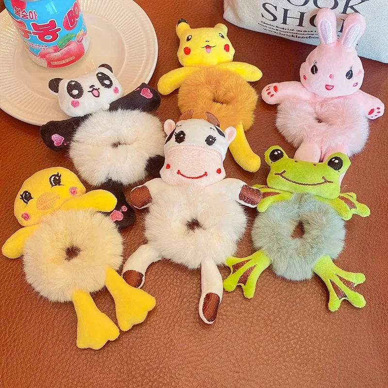 

Cartoon Cute Animal Rubber Band for Girls Plush Ponytail Maruko Hair Tie Elastic Hair Ring Headwear Girls Kids Hair Accessories