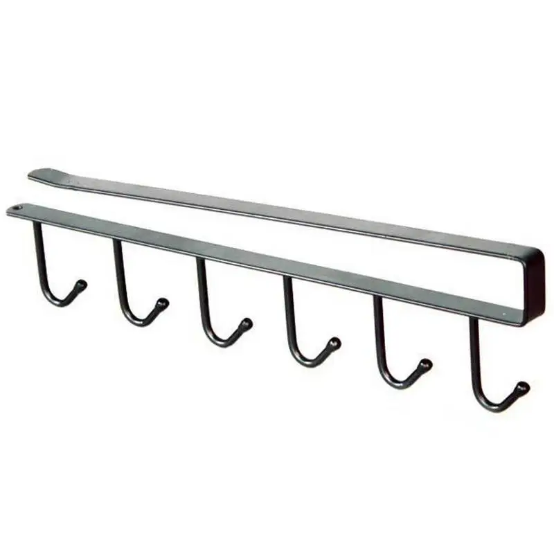 

Kitchen Storage Rack Cupboard Hanging Coffee Cup Organizer Closet Clothes Shelf Hanger Wardrobe Glass Mug Holder With 6 Hooks