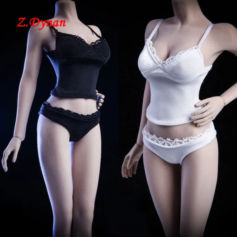 

1/6 Scale Female VSTOYS 18XG26 black white color Underwear Suit black vest white briefs for 12 inches Action Figure doll