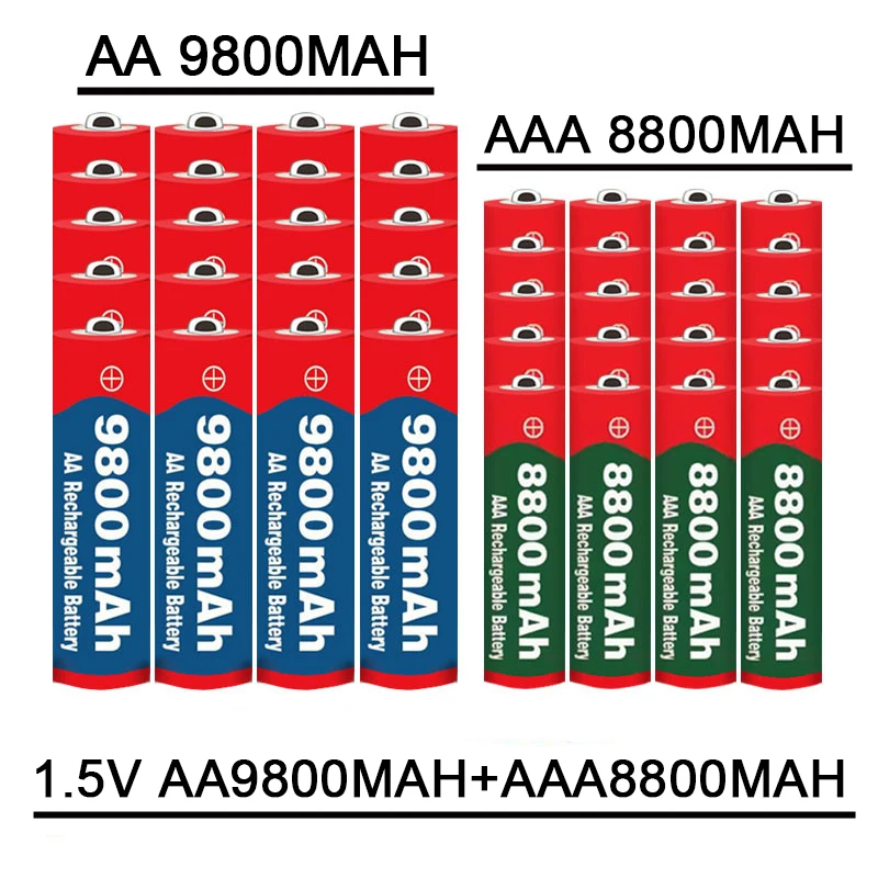 

Free Shipping Rechargeable Battery Original 1.5V AA9800MAH+AAA8800MAH Alkaline Suitable for Microphones and MP3 Players