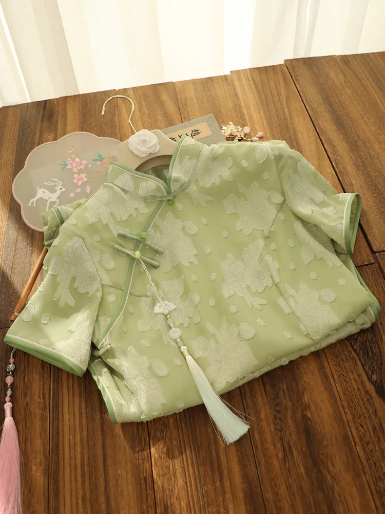 

Green Elegant Summer Casual Party Carnival Fashion Modern Cheongsam Dress Women Short Sleeve Qipao Traditional Chinese Clothes