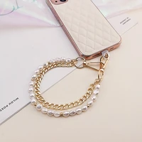 short wrist pendant hand beaded chain with patch bracelet lanyard keys mobile phone lanyard anti lost sling universal phone case
