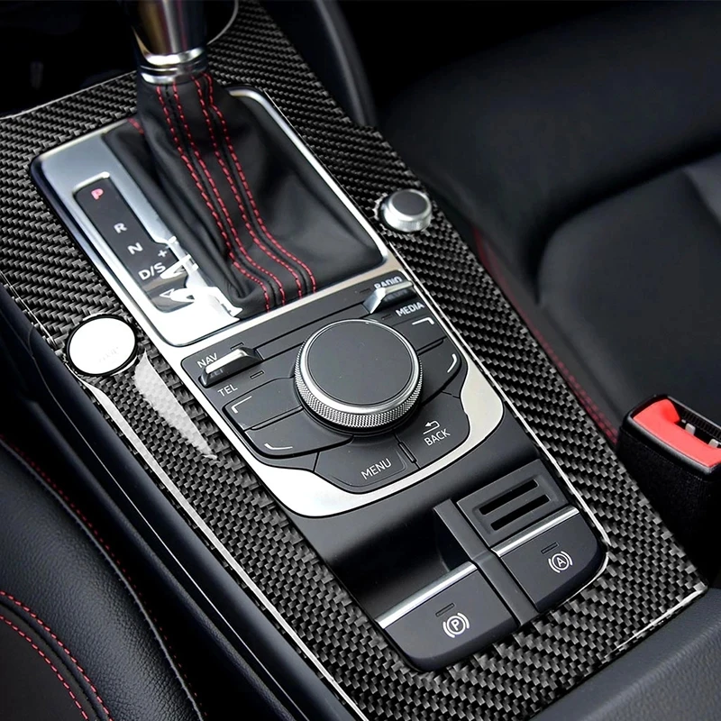 

Car Center Gear Shift Frame Cover Sticker For Audi A3 S3 RS3 8V 14-19 LHD Car Interior Carbon Fiber Panel Trim Sticker