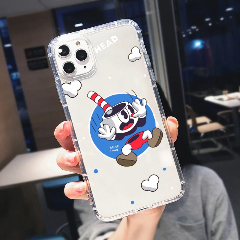 Симпатичный чехол Cuphead для телефона IPhone 14 11 12 13 Mini Pro XS MAX 8 7 Plus X SE2 XR Мягкий