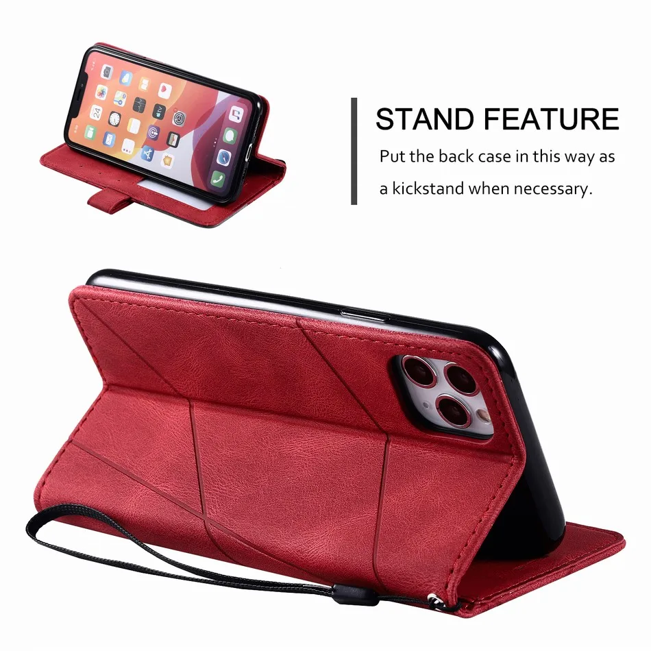 Простой Полосатый чехол для телефона с карманом карт # RAC