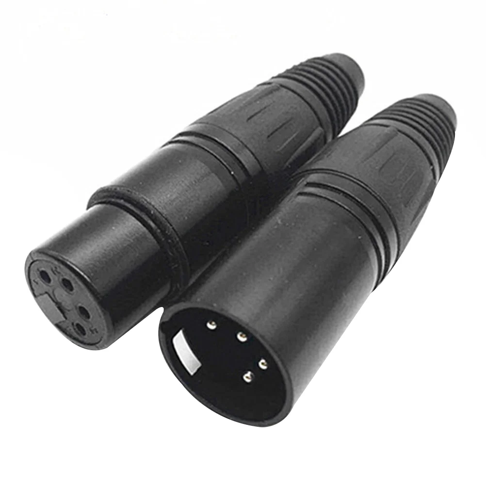 

Cable Microphone Audio Plug Xlr Connector Mic Plug Socket Plug Socket Line Black Female Socket Connector Adapter 4 Pin Connector