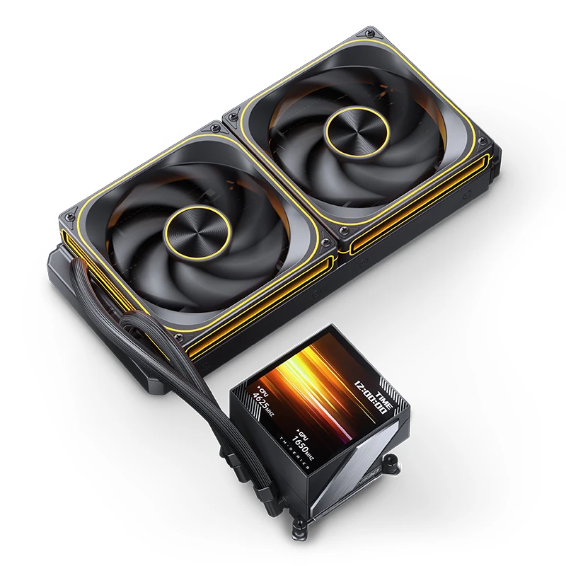 Фото Водяное охлаждение JONSBO TM Series AIO 360/280 мм с 3,95-дюймовым IPS-экраном, ARGB-вентиляторами, магнитным дисплеем на насосе, для процессоров AM5, AM4, 1700, 1850 №3