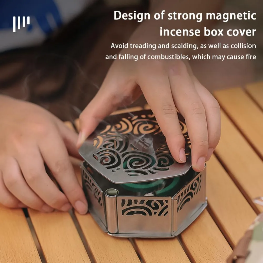 

Windproof Censer Mosquito Incense Storage Mosquito-repellent Incense Box Incense Burner Mosquito Coil Tray Camping Accessories