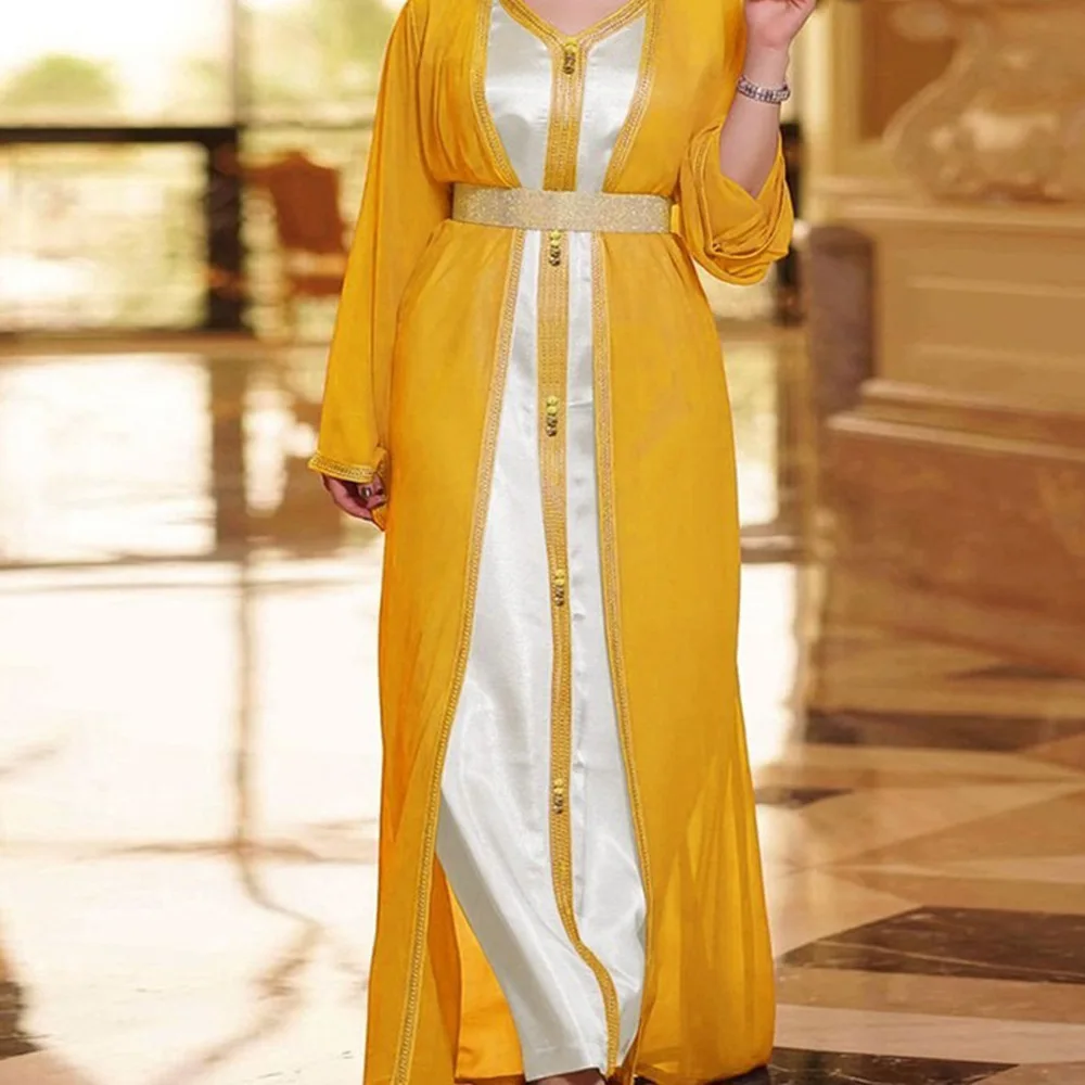 Autumn India Muslim Shirt Dress Women Abaya Hijab Dresses Jilbab Turkey Islamic Vestidos Elegant India Moroccan Kaftan Elbise