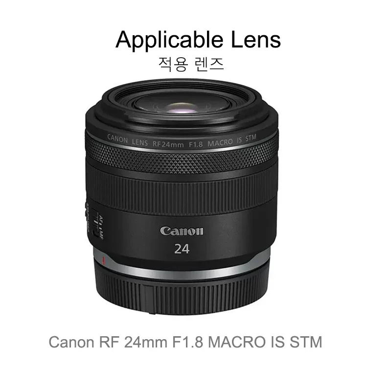 Фото Алюминиевая бленда для Canon RF 24mm F1.8 Macro — STM EOS R6 R5 RP R, реверсивный козырек объектива, с бесплатной крышкой объектива, замена EW-65B №2