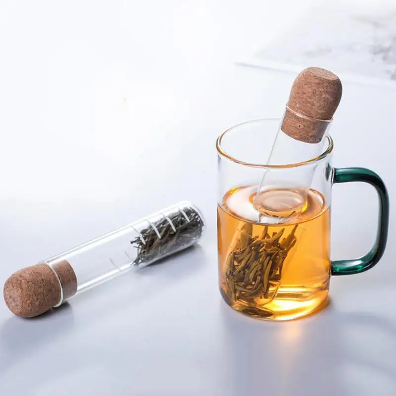 

Creative Glass Tea Infuser Pipe Glass Design Tea Strainer For Mug Fancy Filter For Puer Tea Herb Tea Tools With Cork Stopper