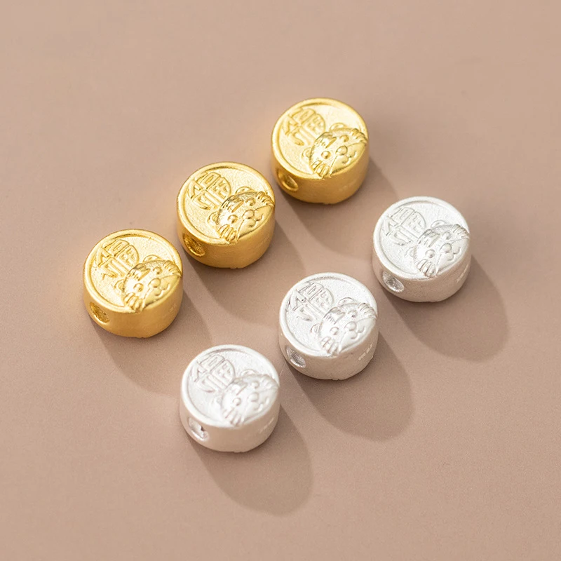 MEETSOFT модные бусины из серебра пробы с китайскими знаками Зодиака и тигром