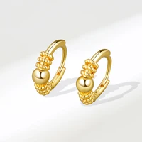 fashion simple round beads hoop earrings for women female charm jewelry accessories