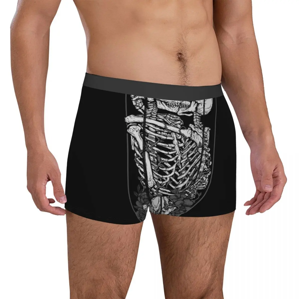 

Skull Underwear The Lovers Male Underpants Sublimation Comfortable Trunk Trenky Boxer Brief Plus Size 2XL