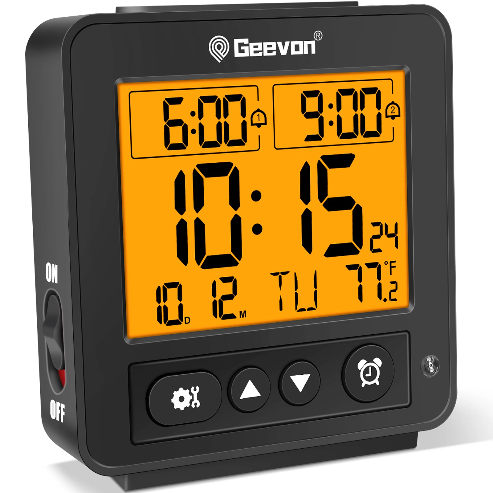 With 2 Increasing Beep Alarm,indoor Temperature,table Clock For Bedroom, Beds