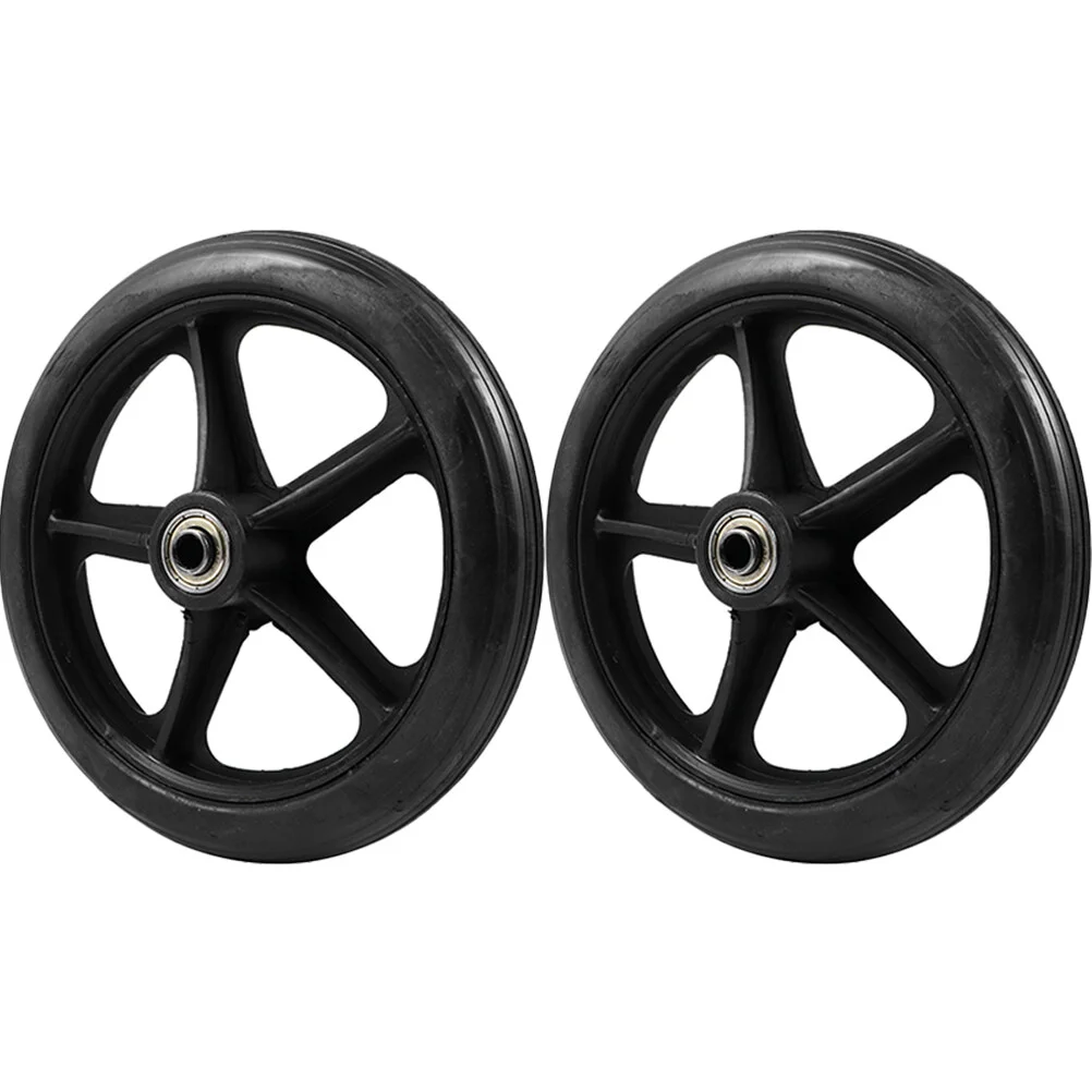 

2 Pcs Wheels Heavy Duty Wheelchair Practical Front Durable Universal Rubber Replaceable Accessory Supplies Multipurpose