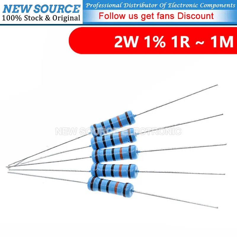 

20pcs 2W Metal Film Resistor New 1% 1R ~ 1M 2.2R 4.7R 10R 22R 47R 100R 220R 470R 1K 10K 100K 2.2 4.7 10 22 47 100 220 470 Ohm