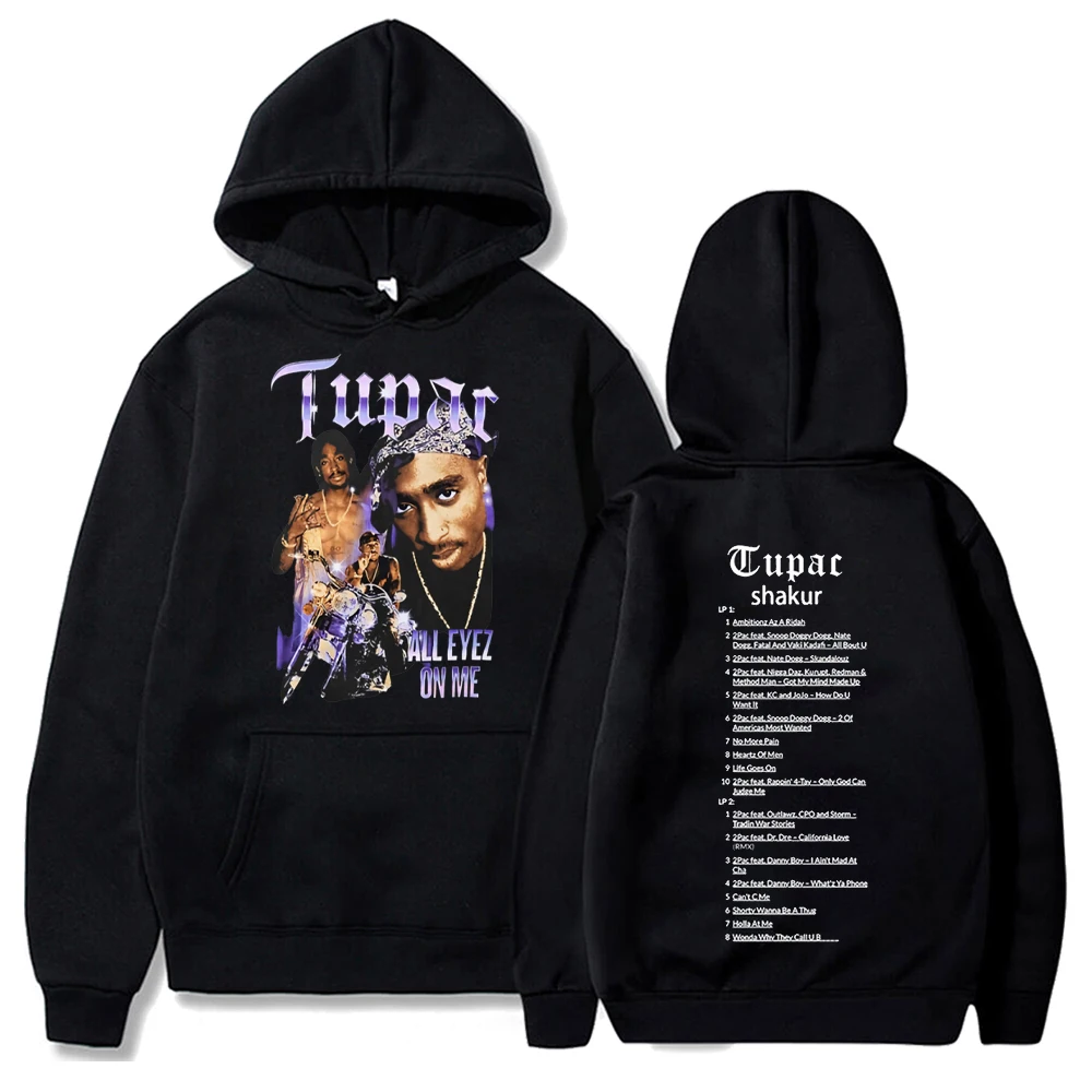 

Tupac 2pac Sweatshirts Rapper Shakur Hoodies Hip Hop Rock Oversized Hoodie Streetwear Casual Punk Fleece Long Sleeve Pullover