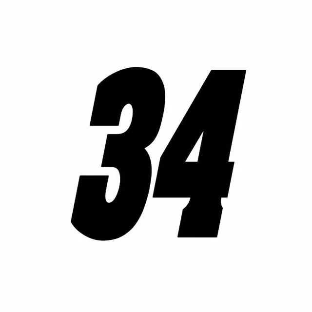 

13CM*13CM Interesting Number 34 Vinyl High-quality Car Sticker Decoration Decal Black/Silver
