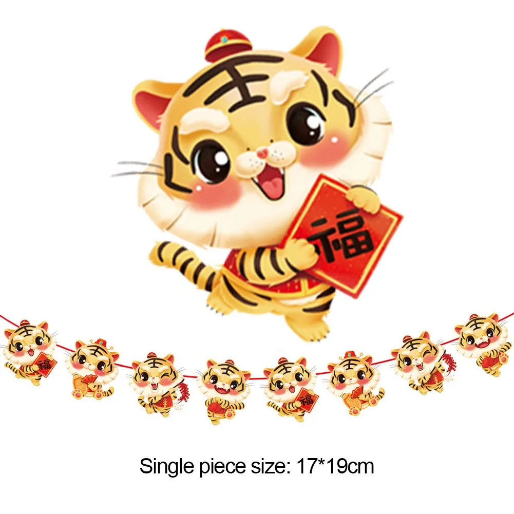 

Spring Festival Pull Flag The Year Of Tiger 2022 New Year Pull Flag For Home Party Living Room New Year Decoration