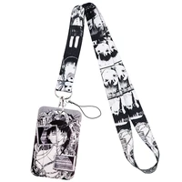 japanese horror anime neck strap lanyard cell phone strap id badge holder rope key chain key rings cosplay accessories