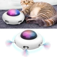 ufo electric cat teaser turntable pet cat toy automatic cat toys usb charging interactive feather toys chasing toy cat supplies