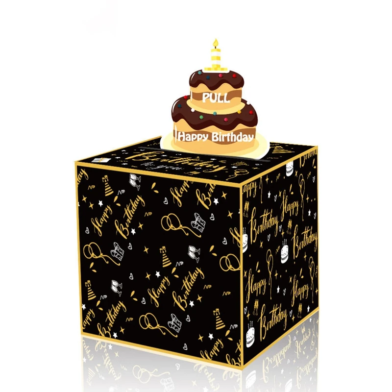 

Birthday Box Money Box For Cash Gift Pull For Cash With Pull Out Birthday Day Card And 30Pcs Transparent Bags A Gift