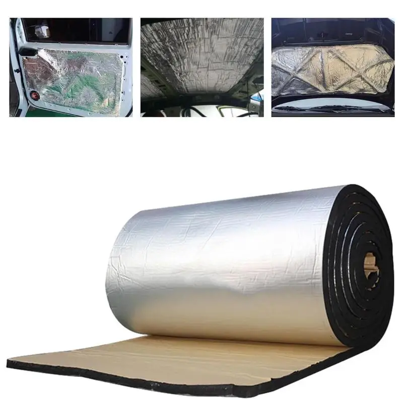 

Car Acoustic Thermal Sound Deadener Mat Waterproof Dustproof Noise Soundproofing Bonnet Insulation Deadening For Hood For Wall