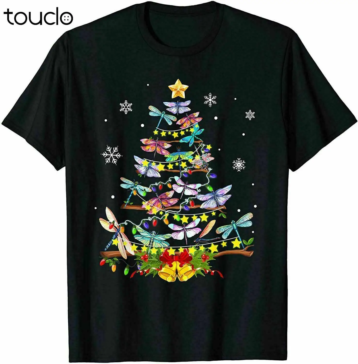 

New Dragonfly Christmas Tree Funny Xmas Gift T Shirt Unisex S-5Xl Xs-5Xl Custom Gift Short Sleeve Funny Tee Shirts