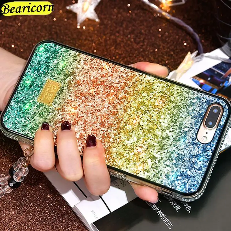 

Luxury Glitter Crystal Phone Case For iPhone 12 13 Mini 11 Pro X XS Max XR 7 8 SE 2020 6 6S Plus Coque Bling Gradient Soft Cover