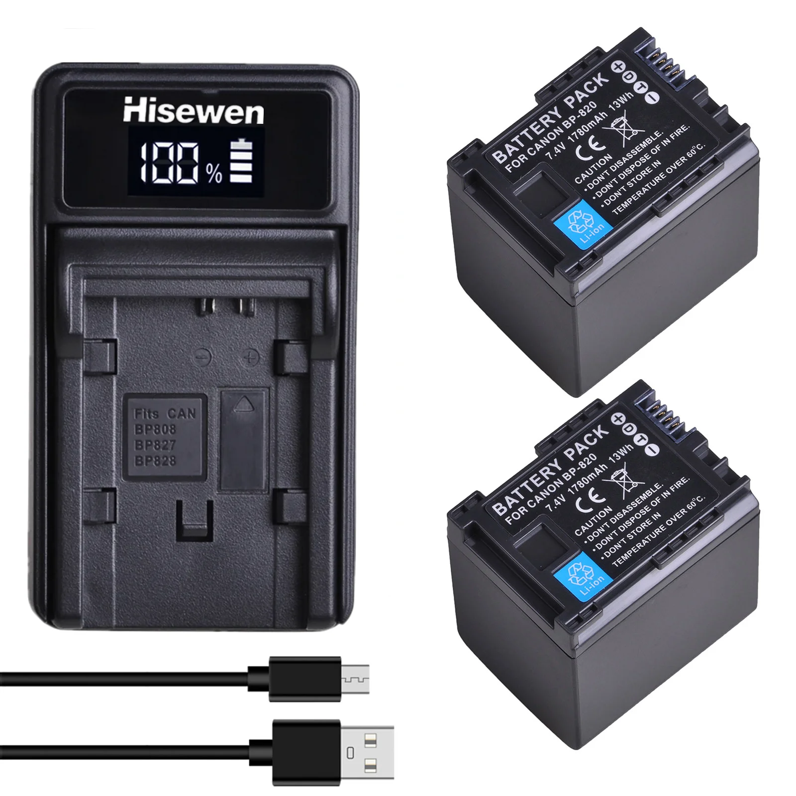Аккумулятор BP820 + светодиодное зарядное устройство USB