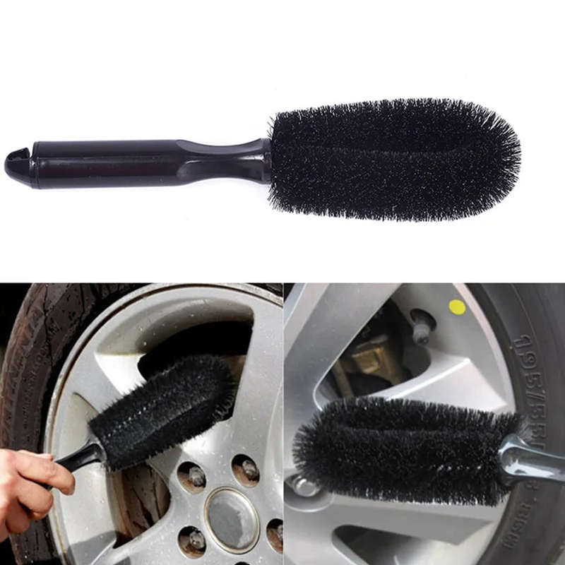 

Wheel Tire Rim Scrub Brush Car Truck Motorcycle Bike Washing Cleaning Tool Brush For Cleaning the Rim of Cars Plastic Handle