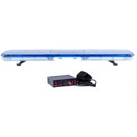 dc 12v toproof mount blue led strobe light bar with 100watts build in speaker and horn siren for ambulance