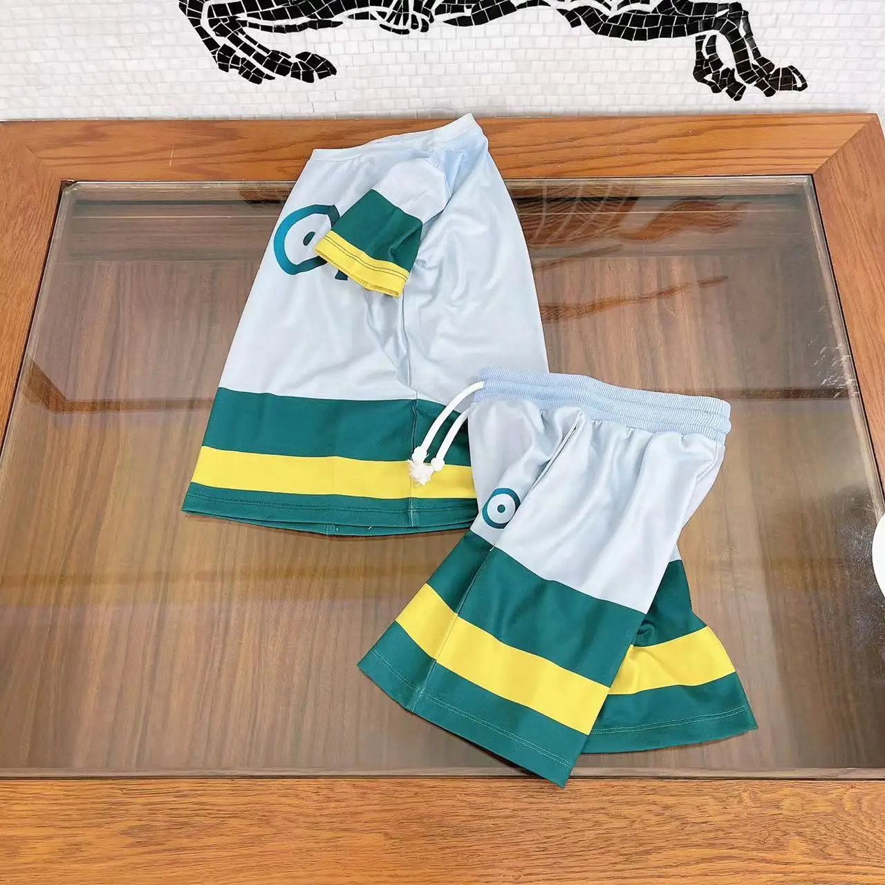 

Children's clothing 2022 summer new children's foreign style round neck Pullover + shorts 2-piece boys' Pants Set
