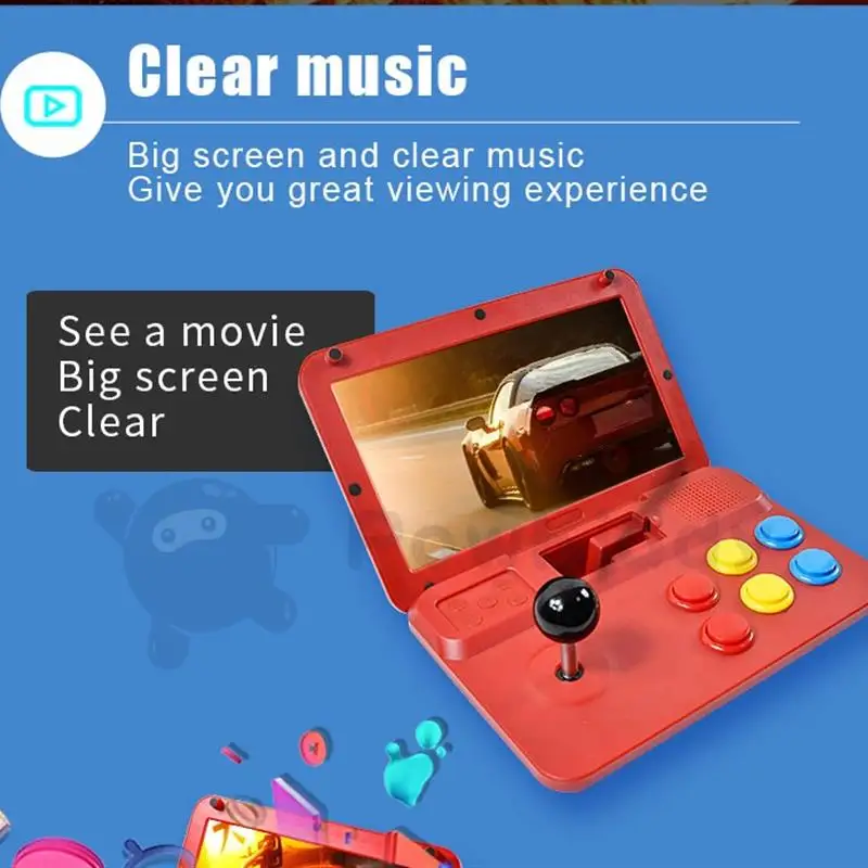 Powkiddy A13 игровая консоль 10-дюймовый большой экран съемный джойстик HD выход мини