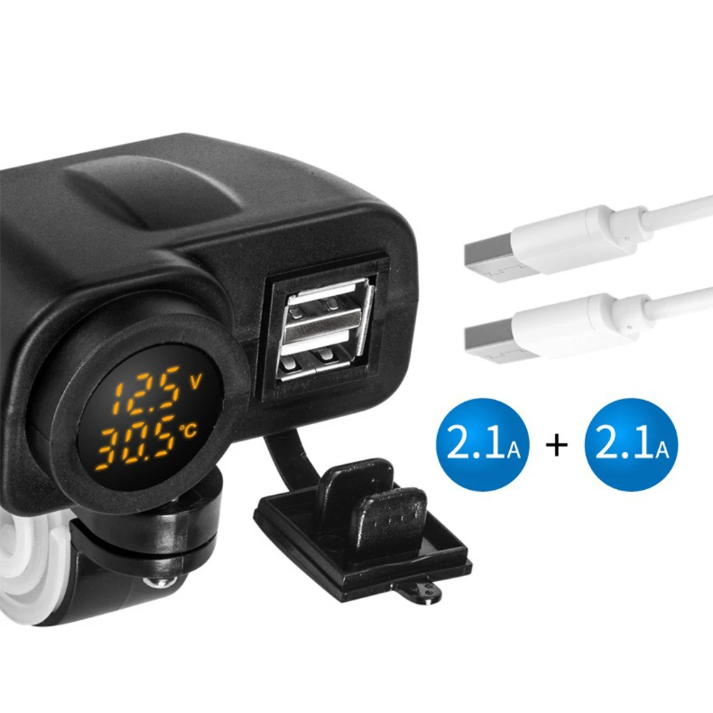 

USB-зарядное устройство для мотоцикла, водонепроницаемый термометр, Вольтметр для KAWASAKI NINJA H2 Z750 Z800 Z250 Z300 для YAMAHA SR 500