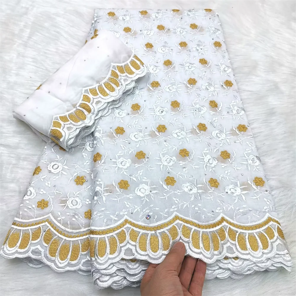 

Швейцарская вуаль кружева в Швейцарии 2023 Высокое качество 7 ярдов Африканский хлопок сухие камни кружевная ткань для свадебной вечеринки