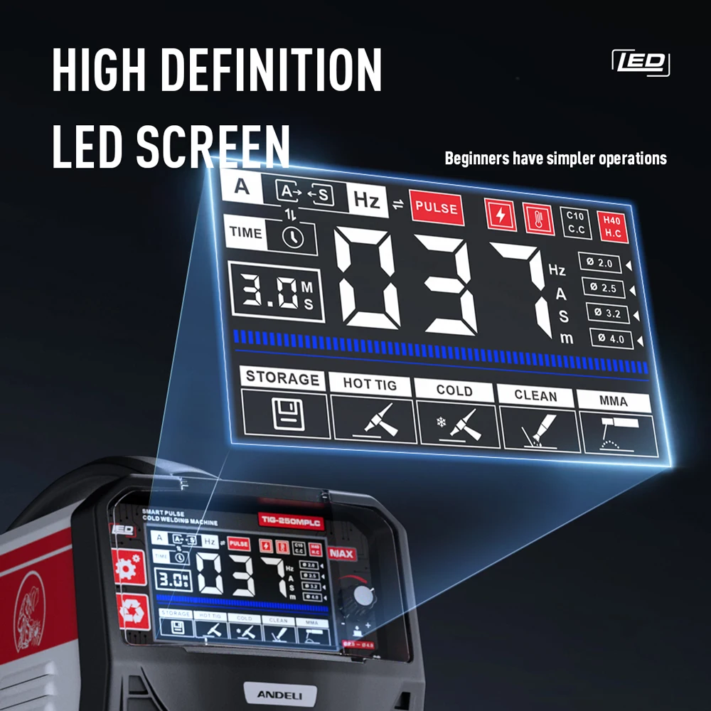 ANDELI 110/220 В Холодная сварочная машина TIG Pulse Clean MMA Stick 4 в 1 Сварочный аппарат