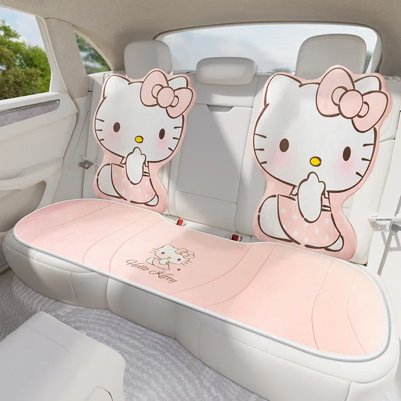 Sanrio Kawaii Hello Kitty зимняя плюшевая подушка для автомобильного сиденья My Melody Kuromi аниме