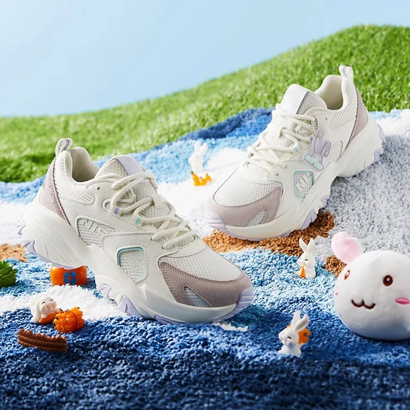 QIAODAN повседневная обувь с кроликом женские кроссовки новинка лета 2024 женская для