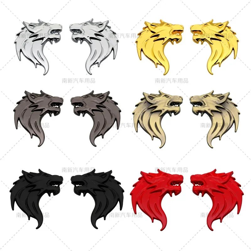 

Wolf totem badge car personality Wolf metal car stickers modified car label Wolf Label metal Wolf label.