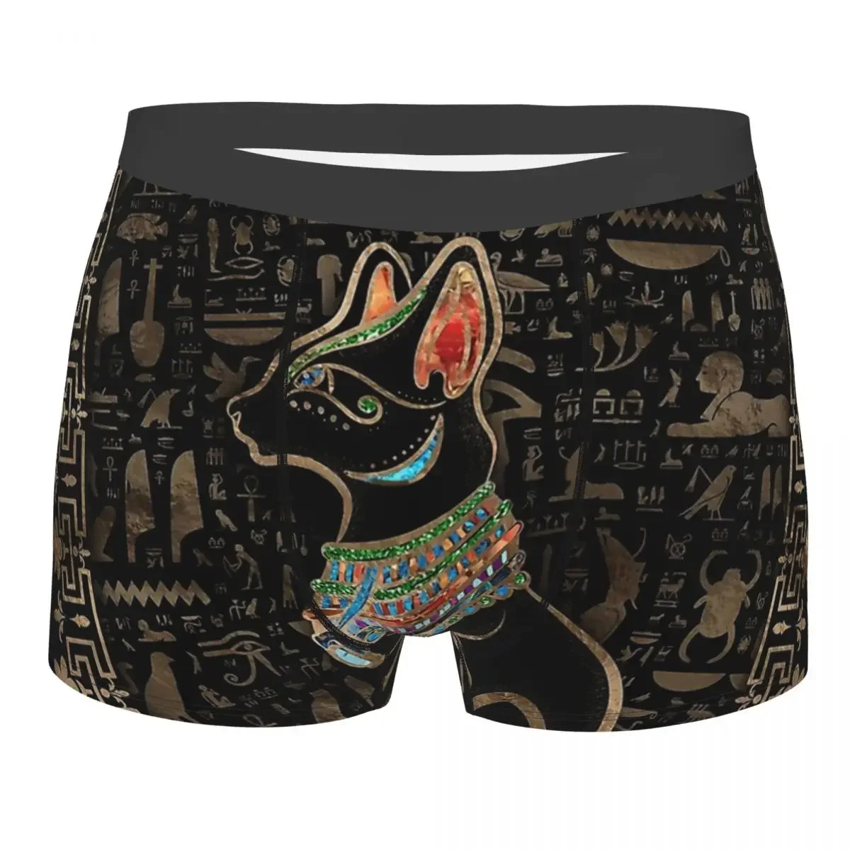 Трусы-боксеры мужские в стиле древнего Египта с египетским котом