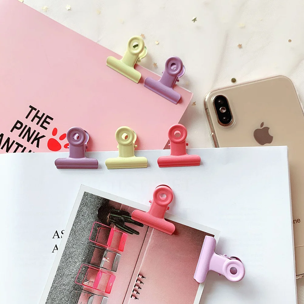 

30PCS Creative Colorful Metal File Clips Stationery Clips for Office Decoration