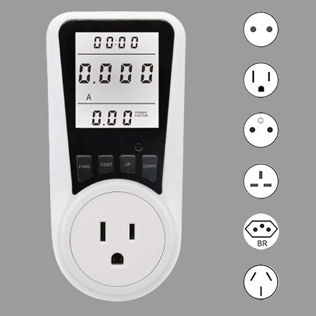 

Hot US/EU Standard Metering Socket Small Screen Power LCD Display Monitor Household Electric Energy Sockets Meter Fast Delivery