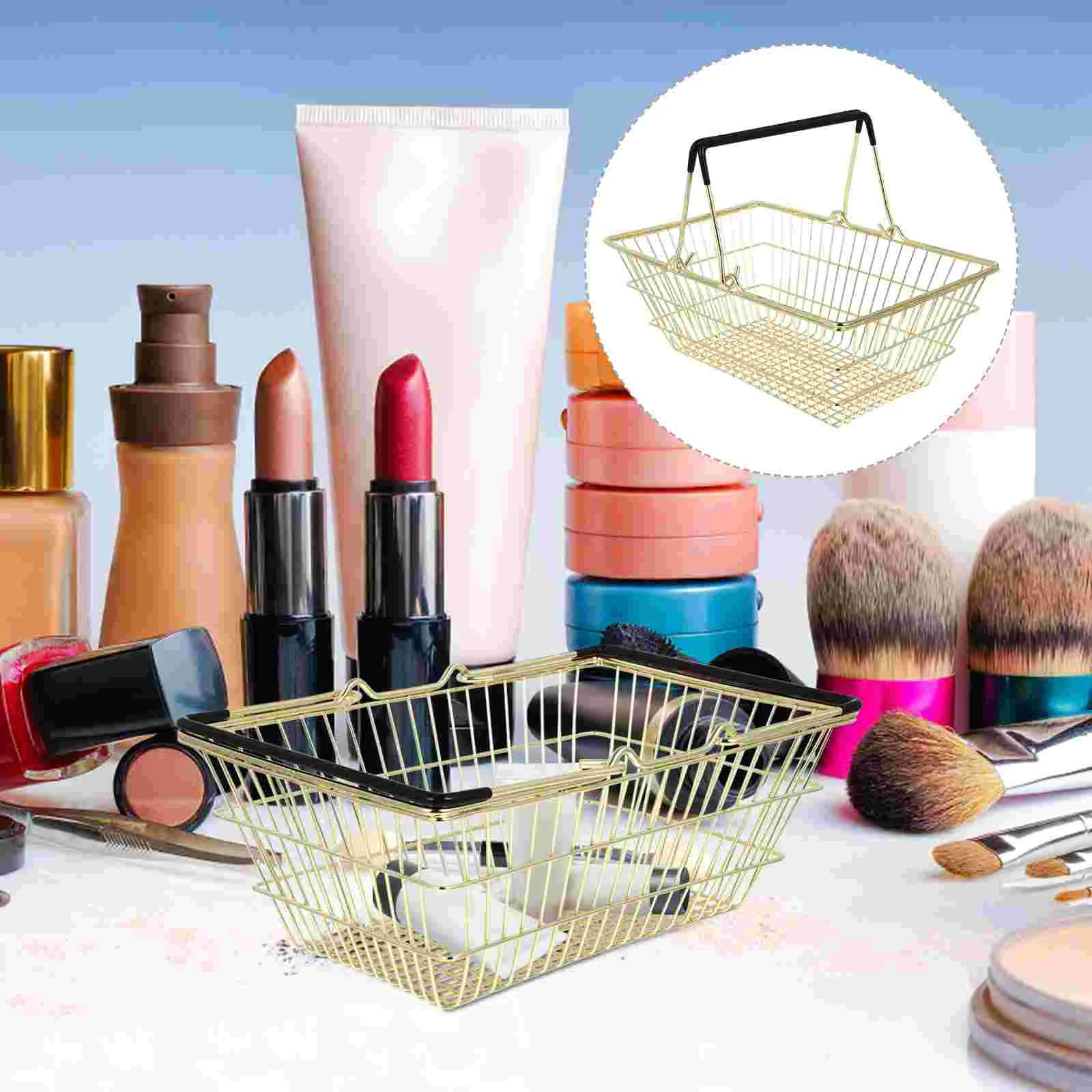 

Cosmetics Storage Box Handheld Household Storage Handle Design Make Alloy Portable Prop