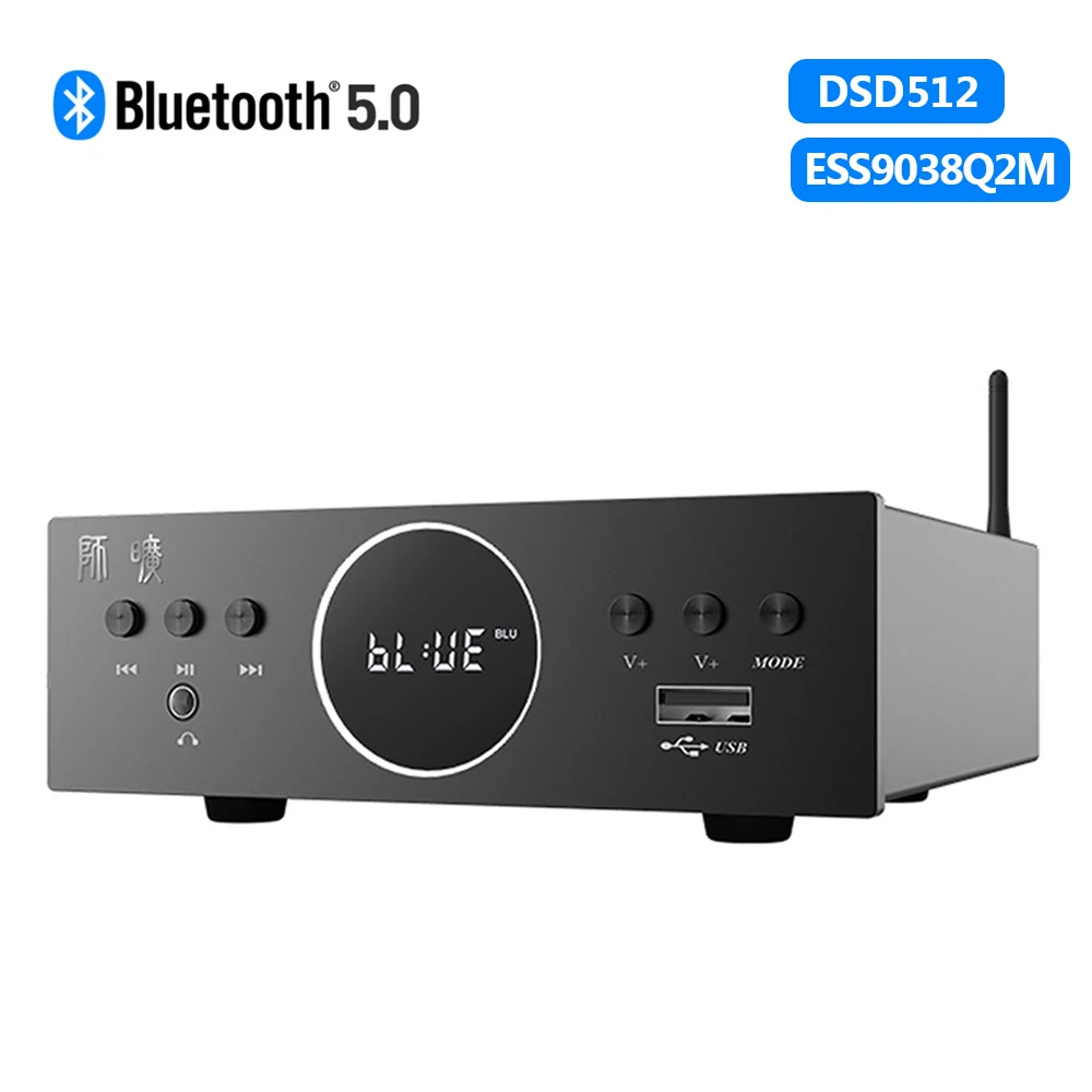 

Trasam D3 Bluetooth 5.0 DAC USB/Coaxial/Optical Input ESS9038Q2M Chip Digital to Analog Converter Turntable Headphone Amplifier