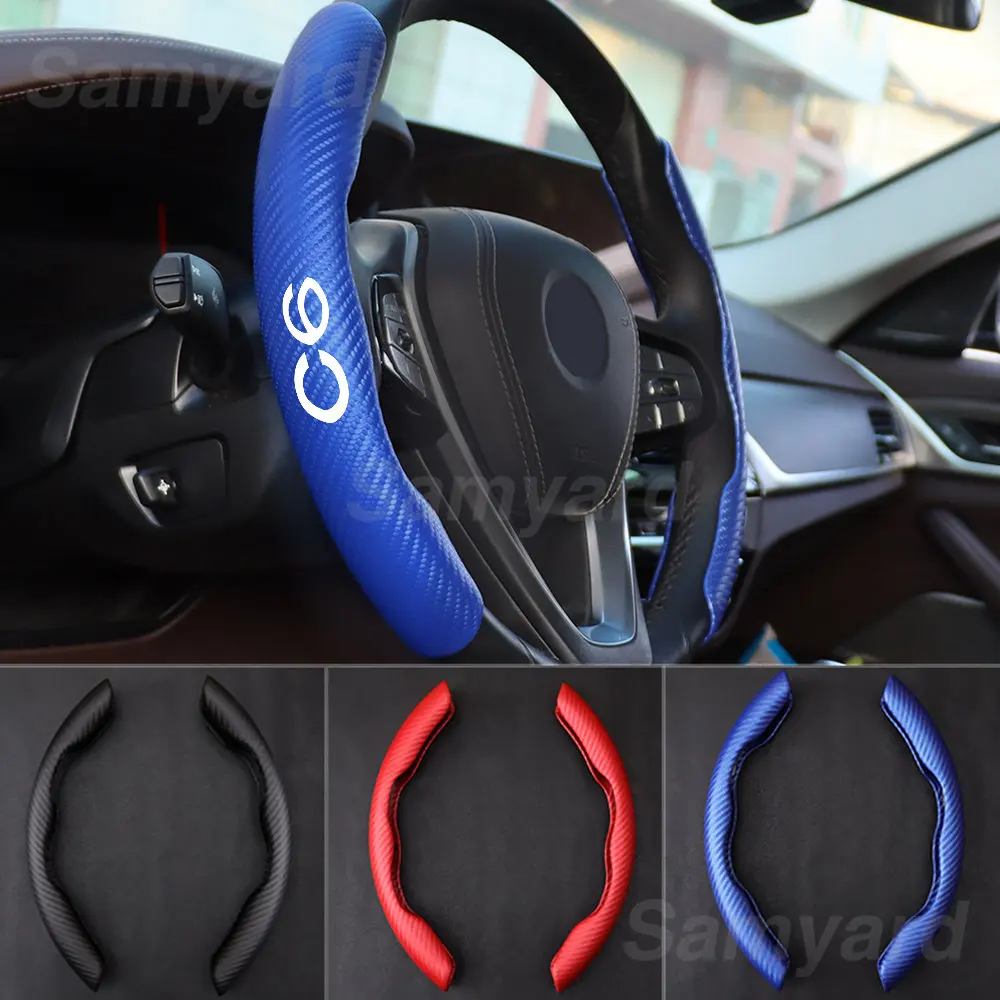 

1Pair Carbon Fiber Look Car Steering Wheel Booster Cover Protector For Citroen C6 C8 C-Crosser C-Elysee Jumpy Nemo