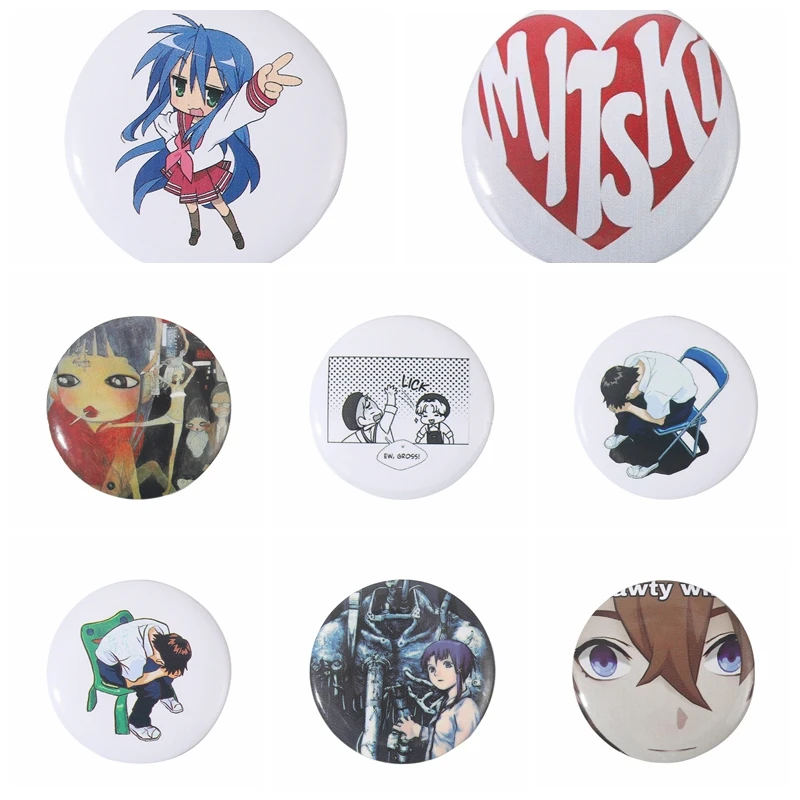 Tinplate Serial Soft Button Pin Jewelry Animation Emotion Brooch Clothes Creative Metal Badge Hat Collar Gift Lapel Pin Parts